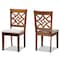 Baxton Studio Nicolette Modern and Contemporary Grey Fabric and Walnut Brown Finished Wood 2-PC Dining Chair Set 176-11387-Zoro - alternate 1